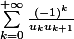 \sum_{k=0}^{+\infty} \frac{(-1)^k}{u_k u_{k+1}}